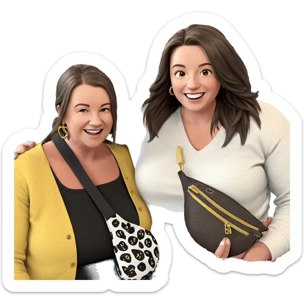 sisters sharing a joyful moment sticker