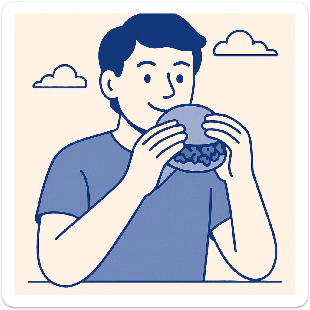 person eating sloppy joe sticker