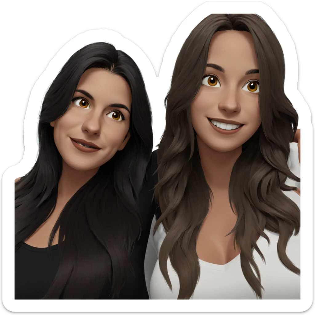 two girls smiling together sticker