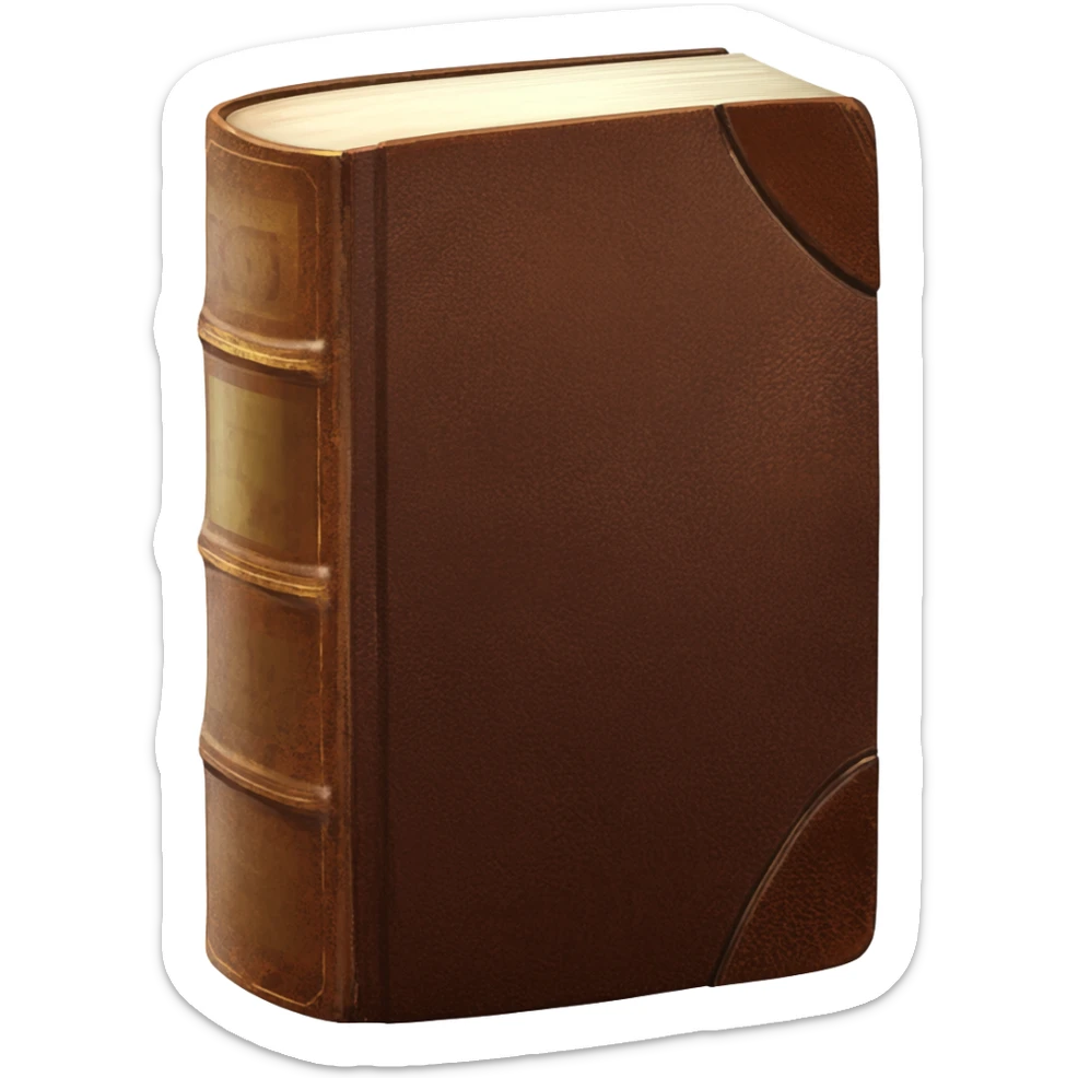 Spine of a book facing backword sticker