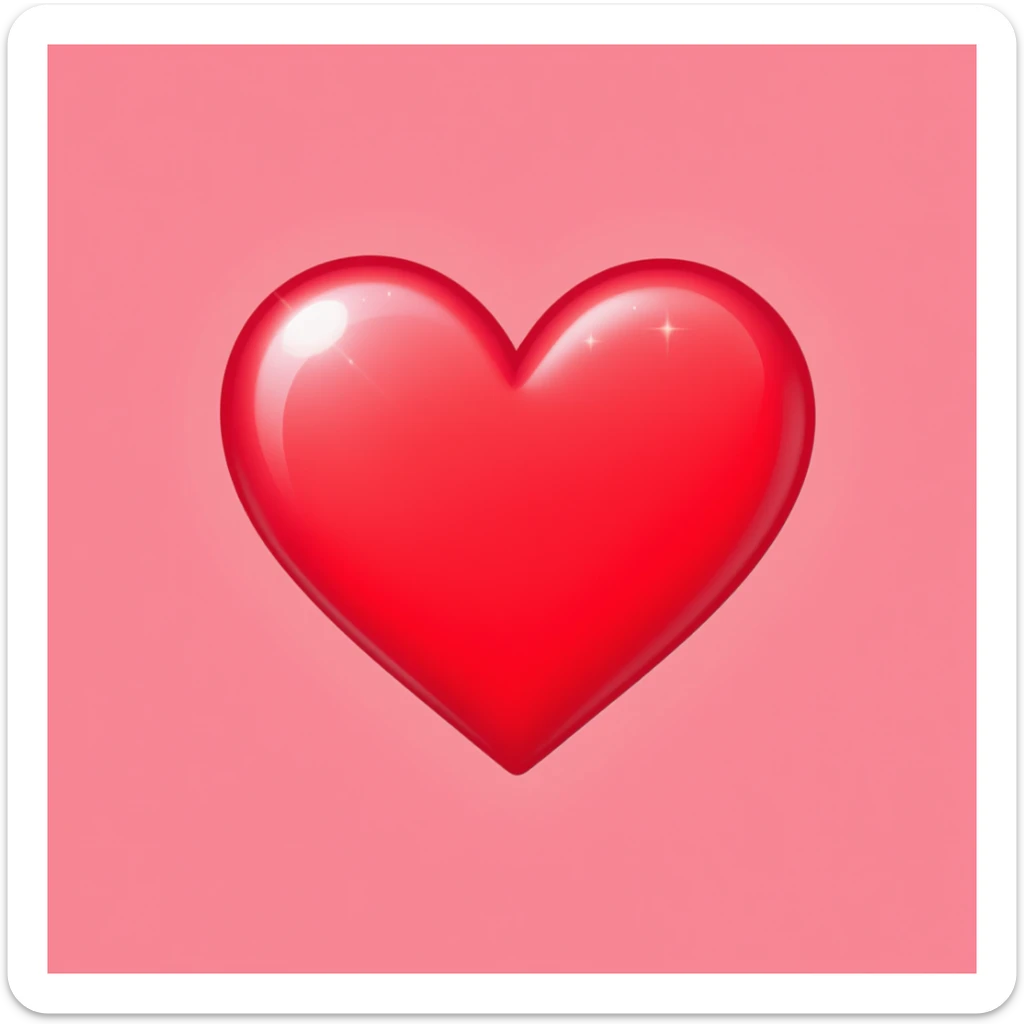 cute and shiny heart emoji, no background sticker