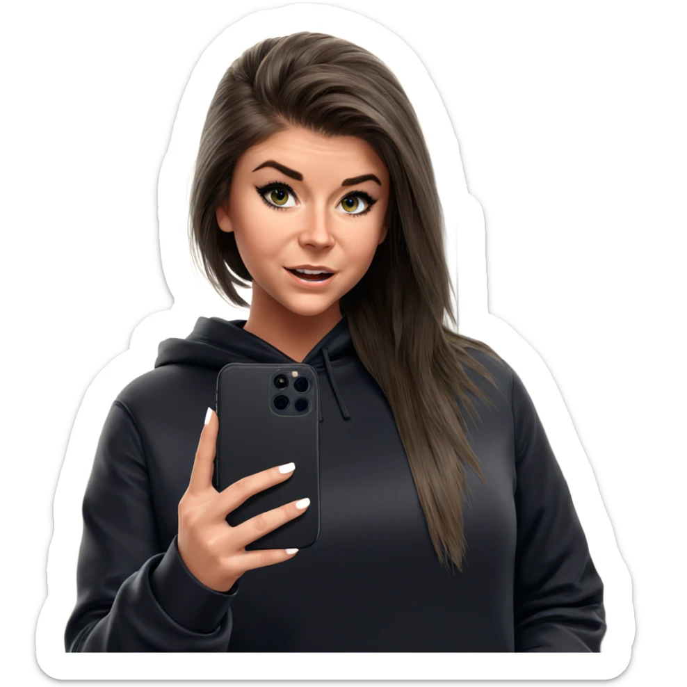 girl taking selfie in locker sticker