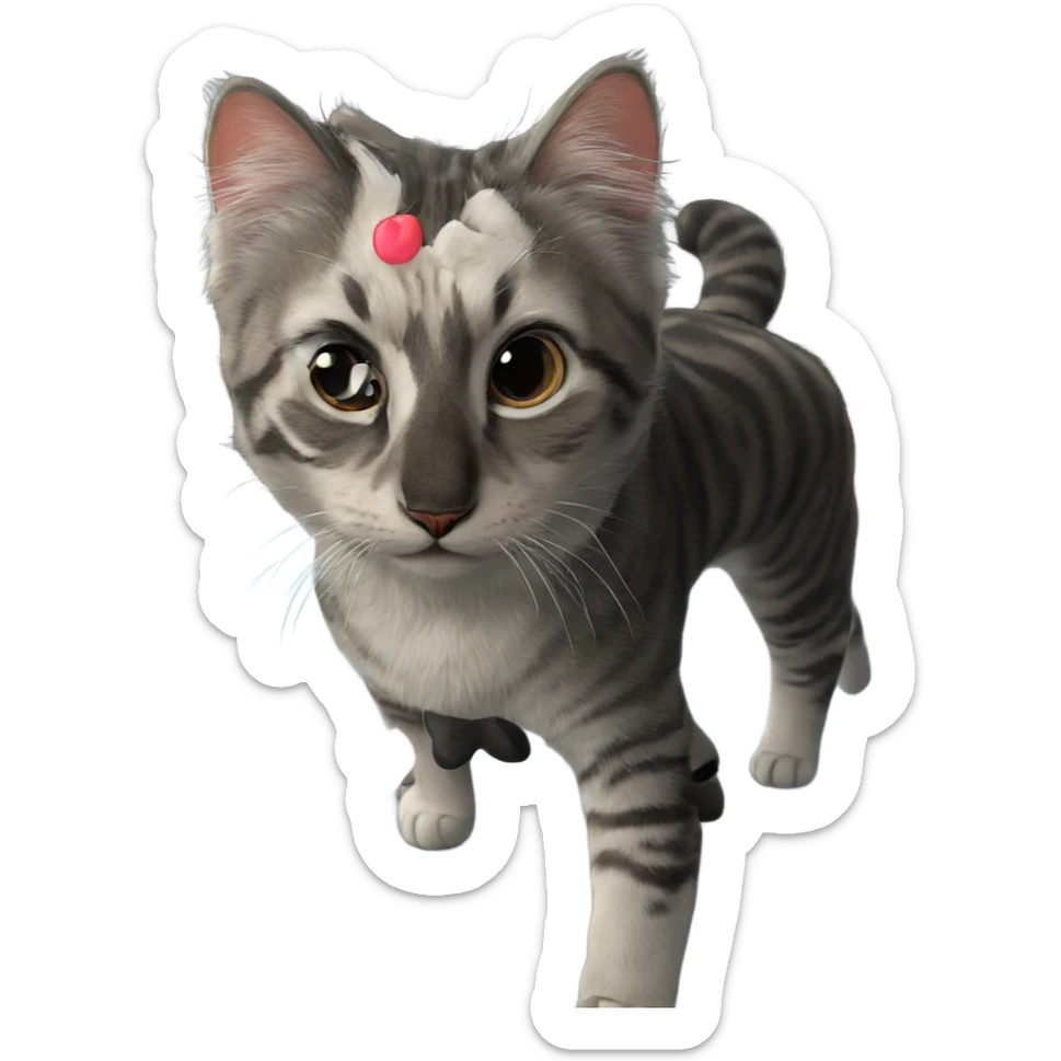 realistic cat portrait close-up sticker
