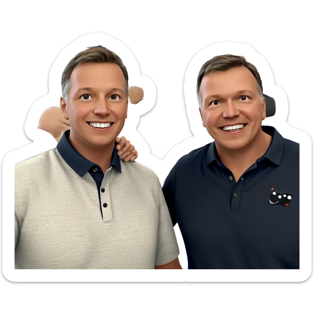 boys enjoying friendship moment sticker