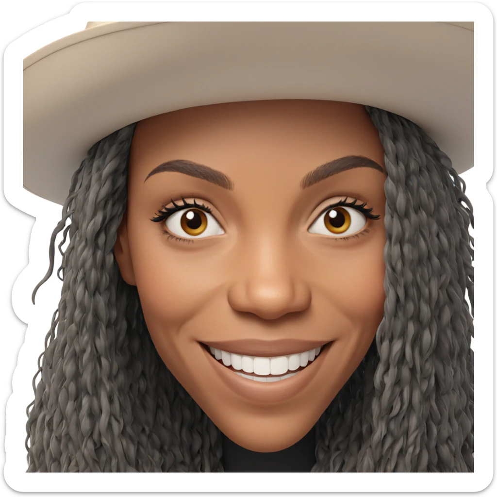 smiling girl in hat portrait sticker