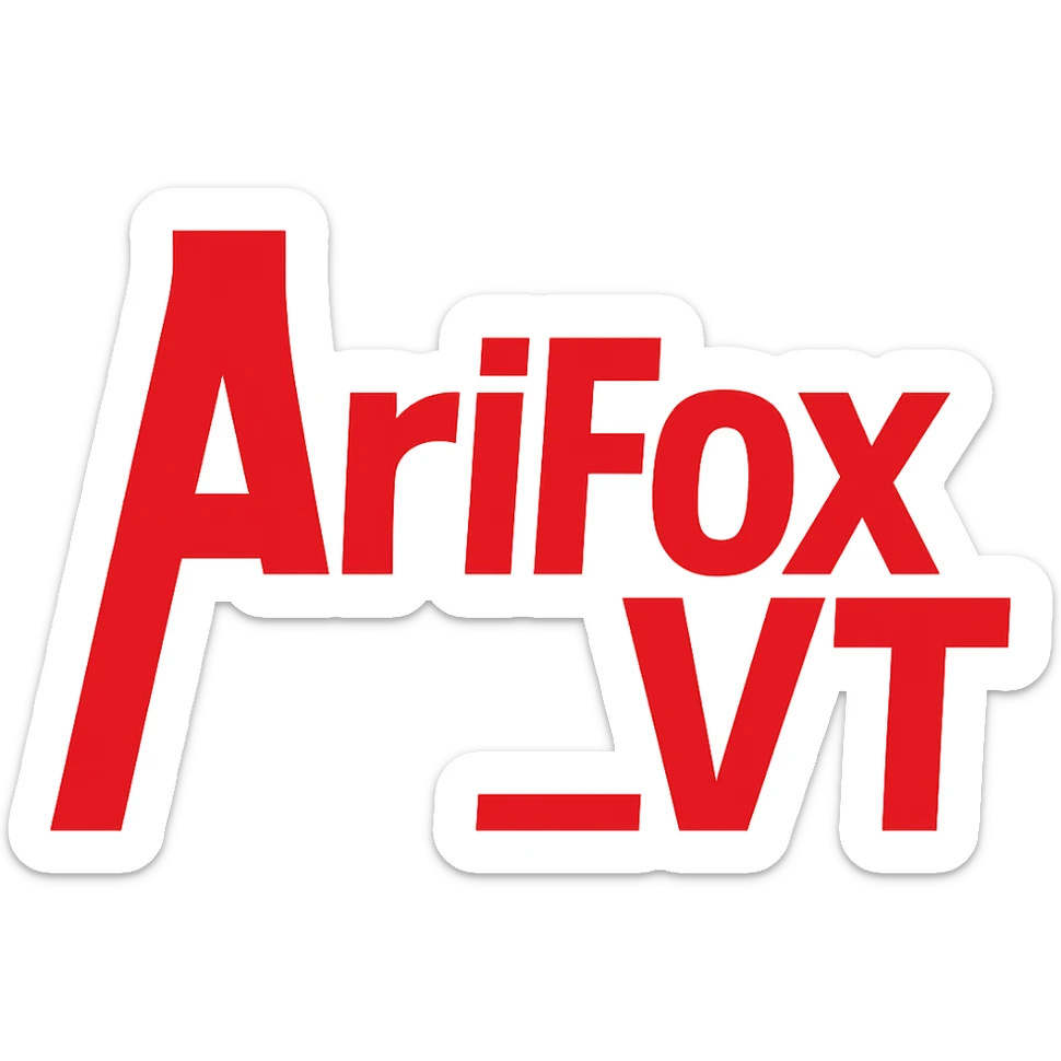 the H&K logo, rebranded and reshaped so the letters say "AriFox_VT" sticker