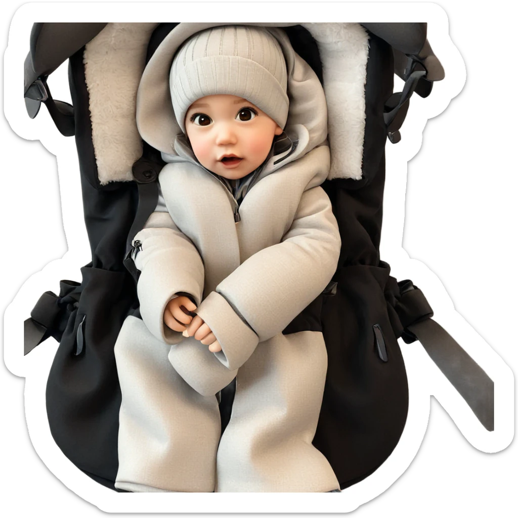 winter girl in coat hat sticker
