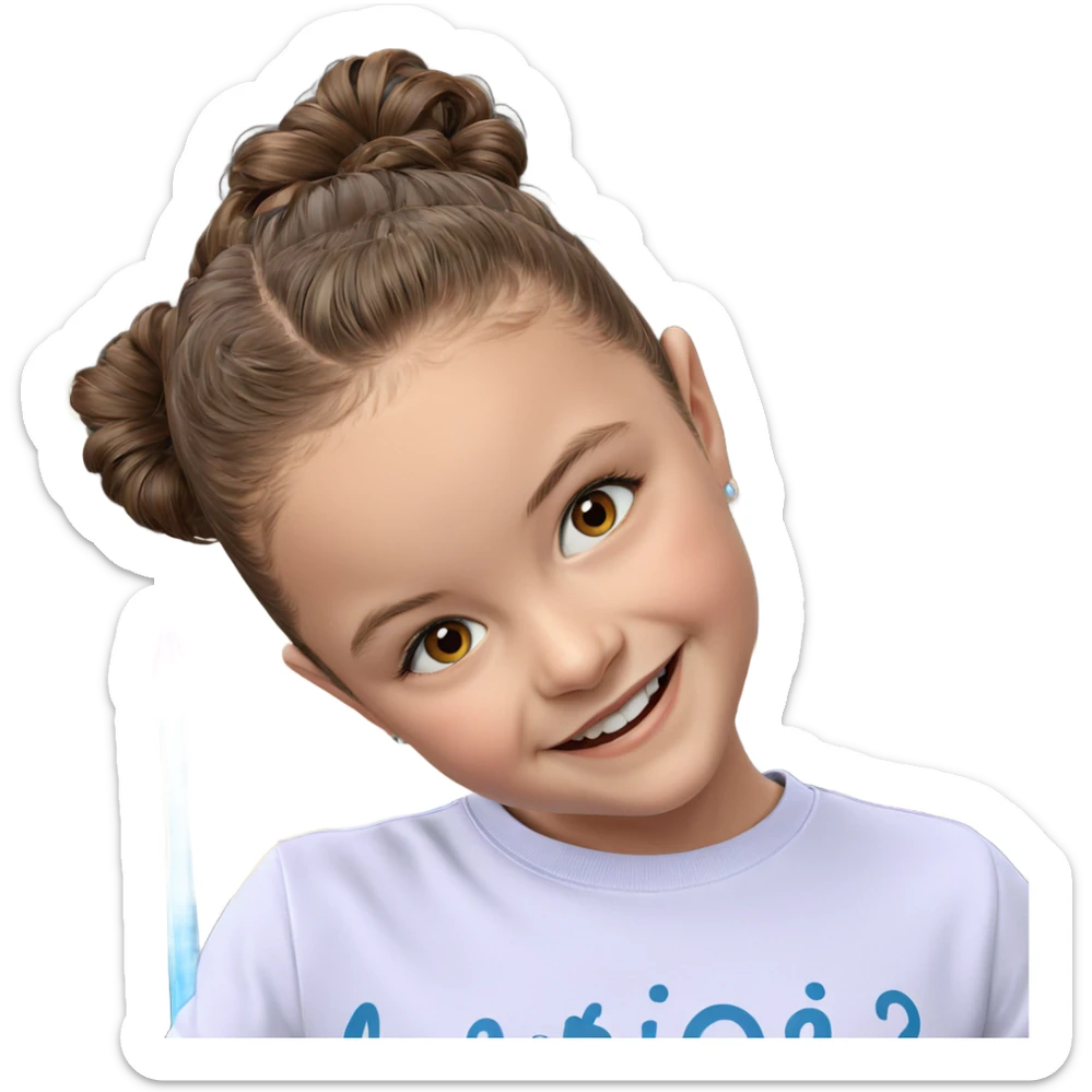 smiling girl with brown hair sticker