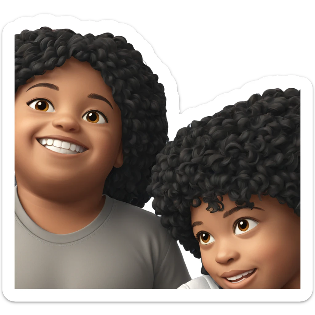 smiling girl with boy necklace sticker