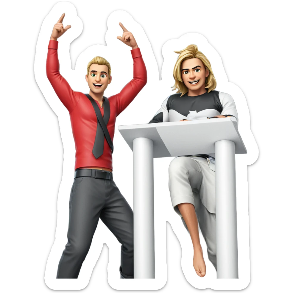 male parody character portrait sticker