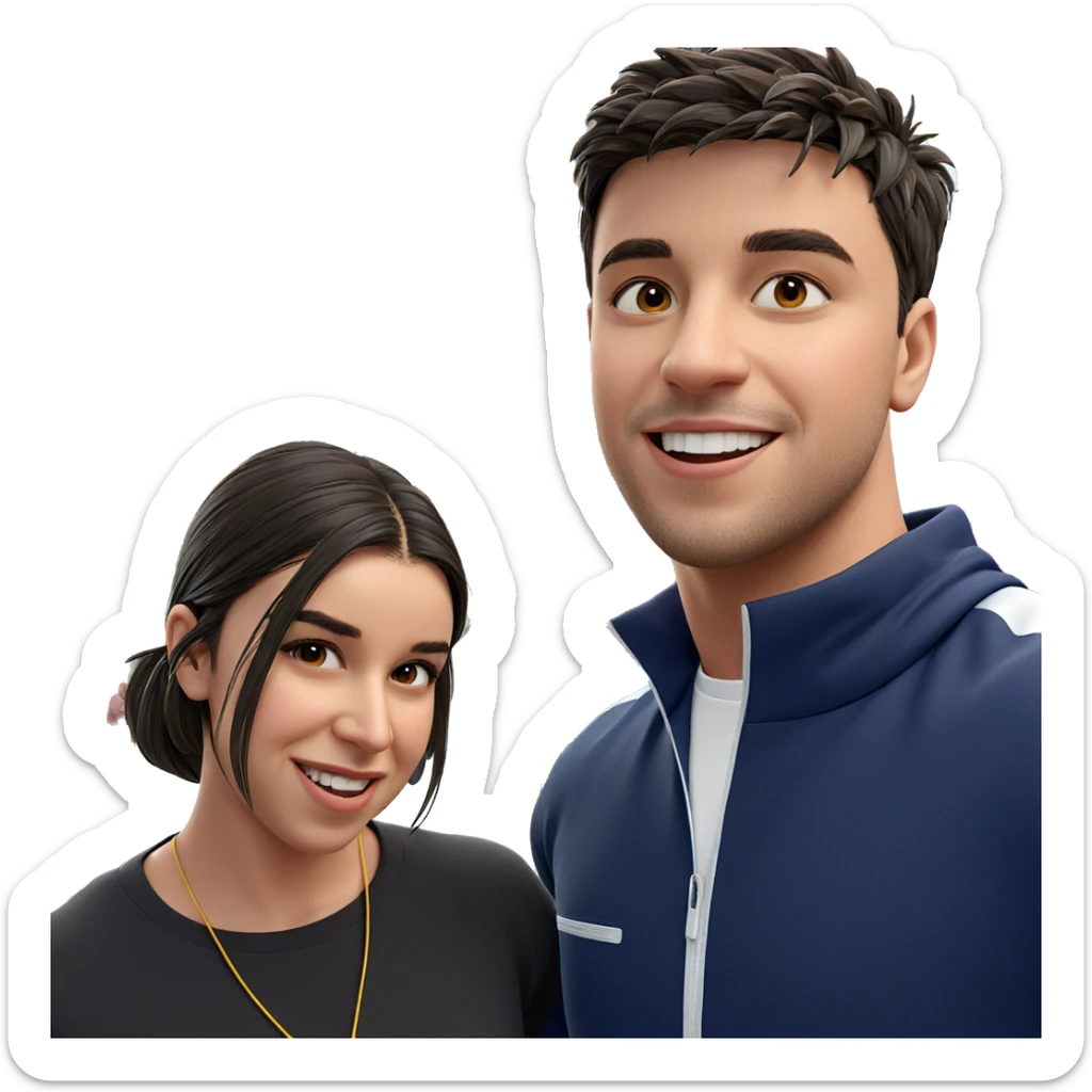 happy girl and boy outdoors sticker