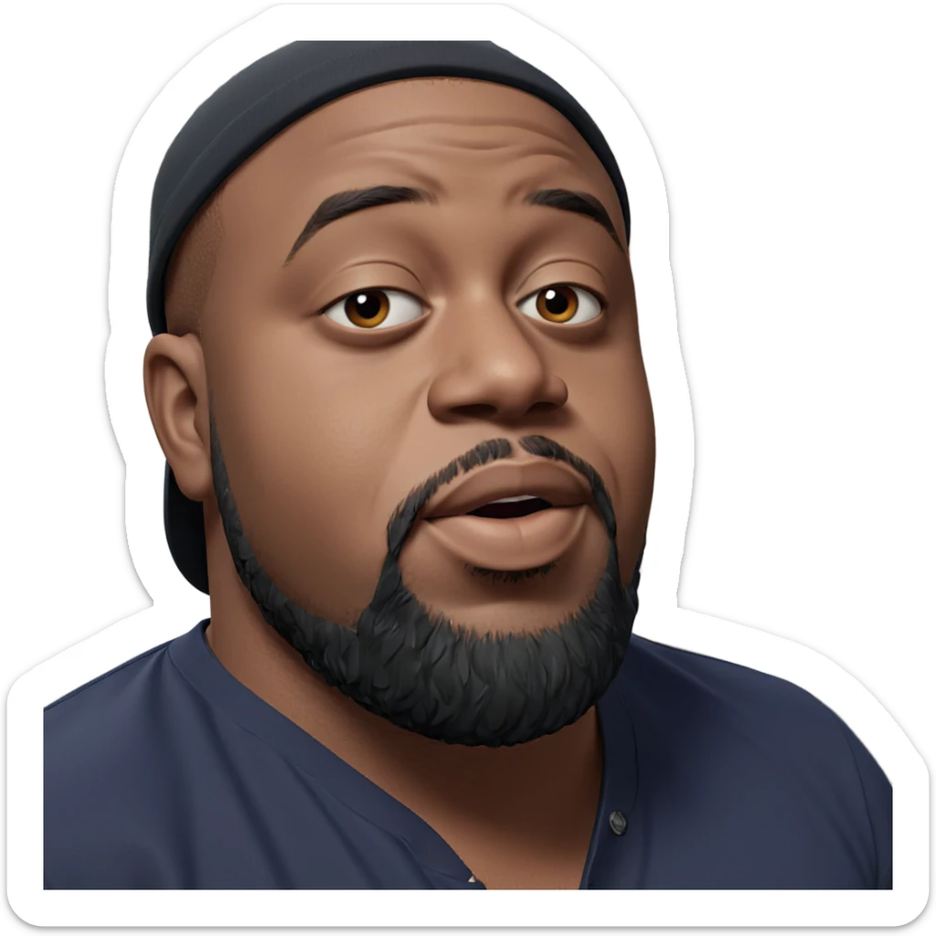 cool guy with beard hat sticker