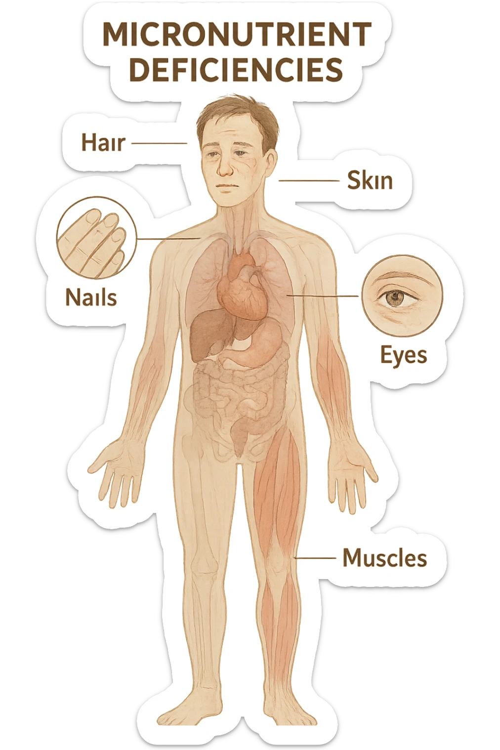 corpo umano in carenza di micronutrienti sticker