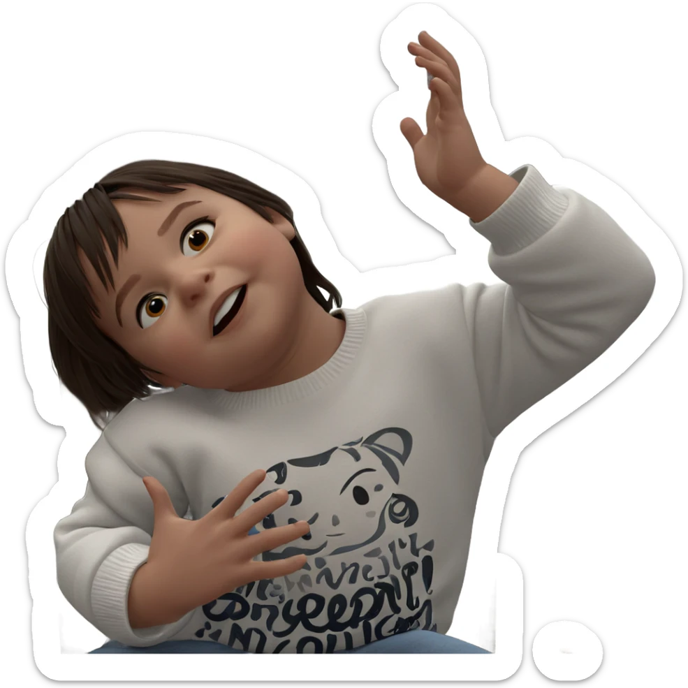 dreamy girl in white sweater sticker