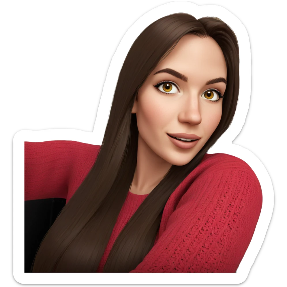 smiling girl in sweater sticker