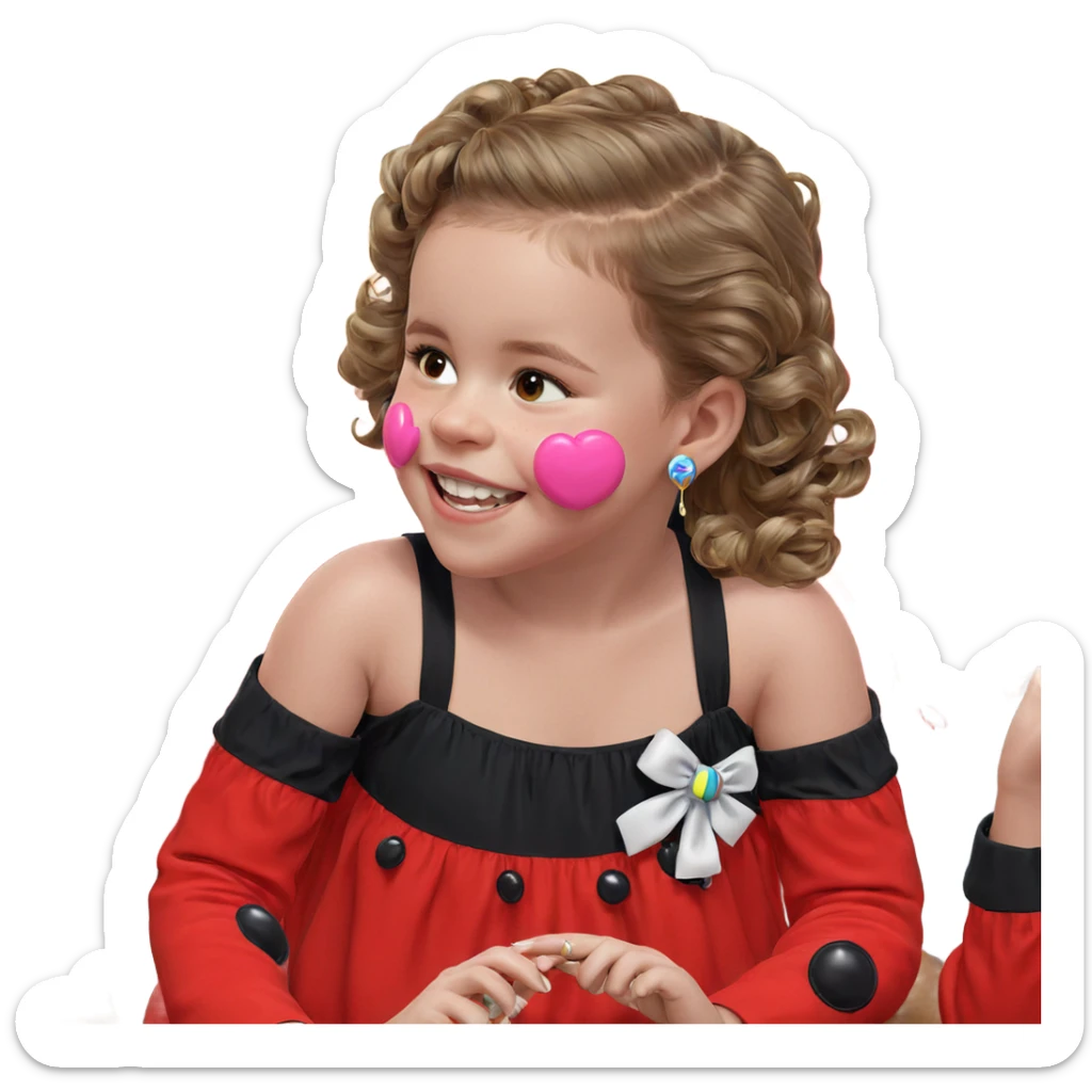 girls with balloons and earrings sticker