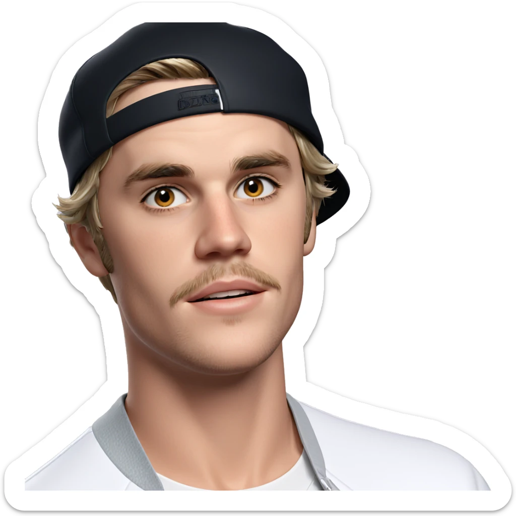 boy in baseball cap portrait sticker