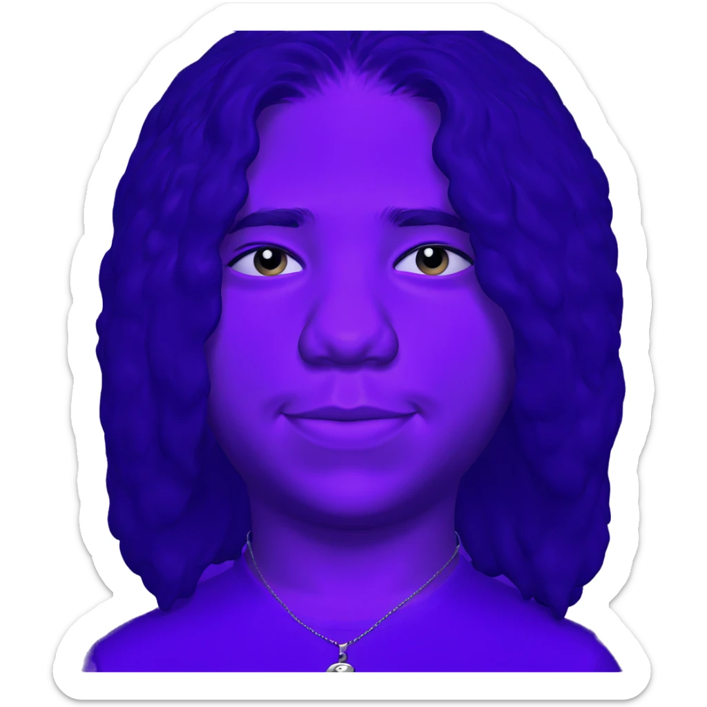 smiling boy with necklace sticker