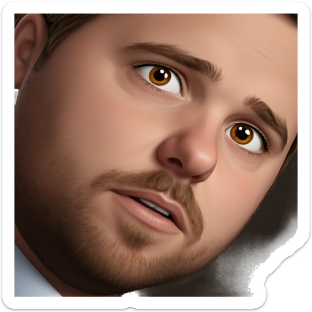 brown haired boy portrait sticker