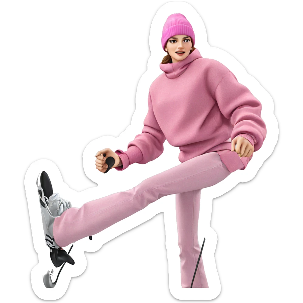 girl in pink beanie sticker