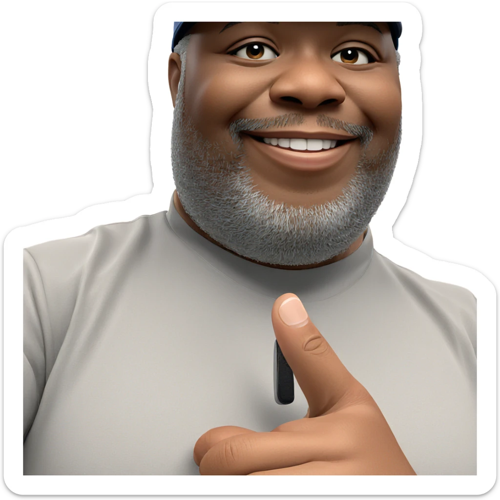 smiling boy with hat sticker