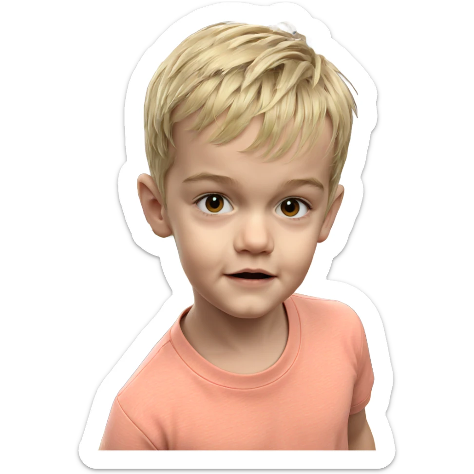 blonde boy indoors looking at viewer sticker