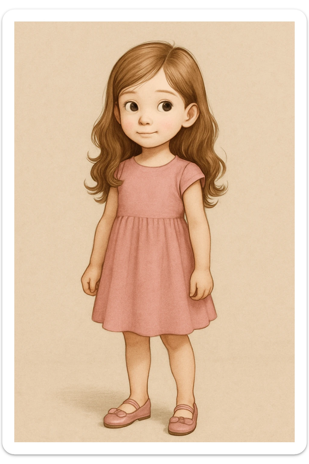 toki uzdek tik mergaitiskus plaukus ir suknele rozine ir batukus grazius bet modelis turi likt toks pat proporcijos ir poza sticker