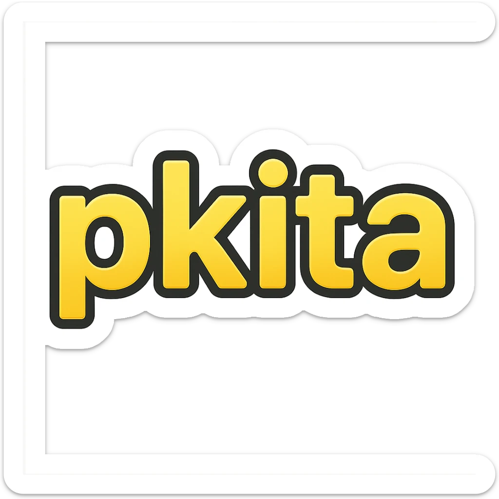 the word 'pkita' in apple style emoji, text included sticker