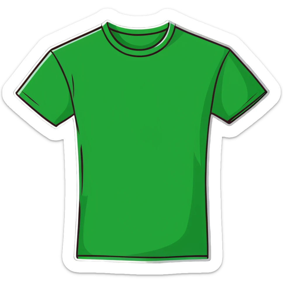 green t-shirt, simple, clear sticker
