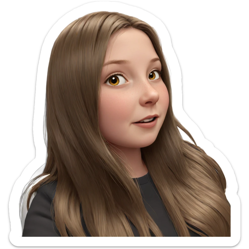 realistic portrait of girl sticker