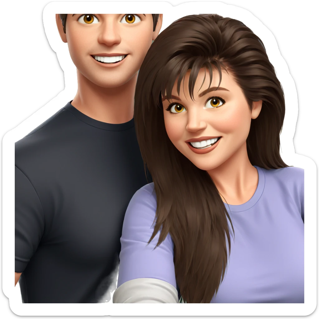 happy friends in casual wear sticker