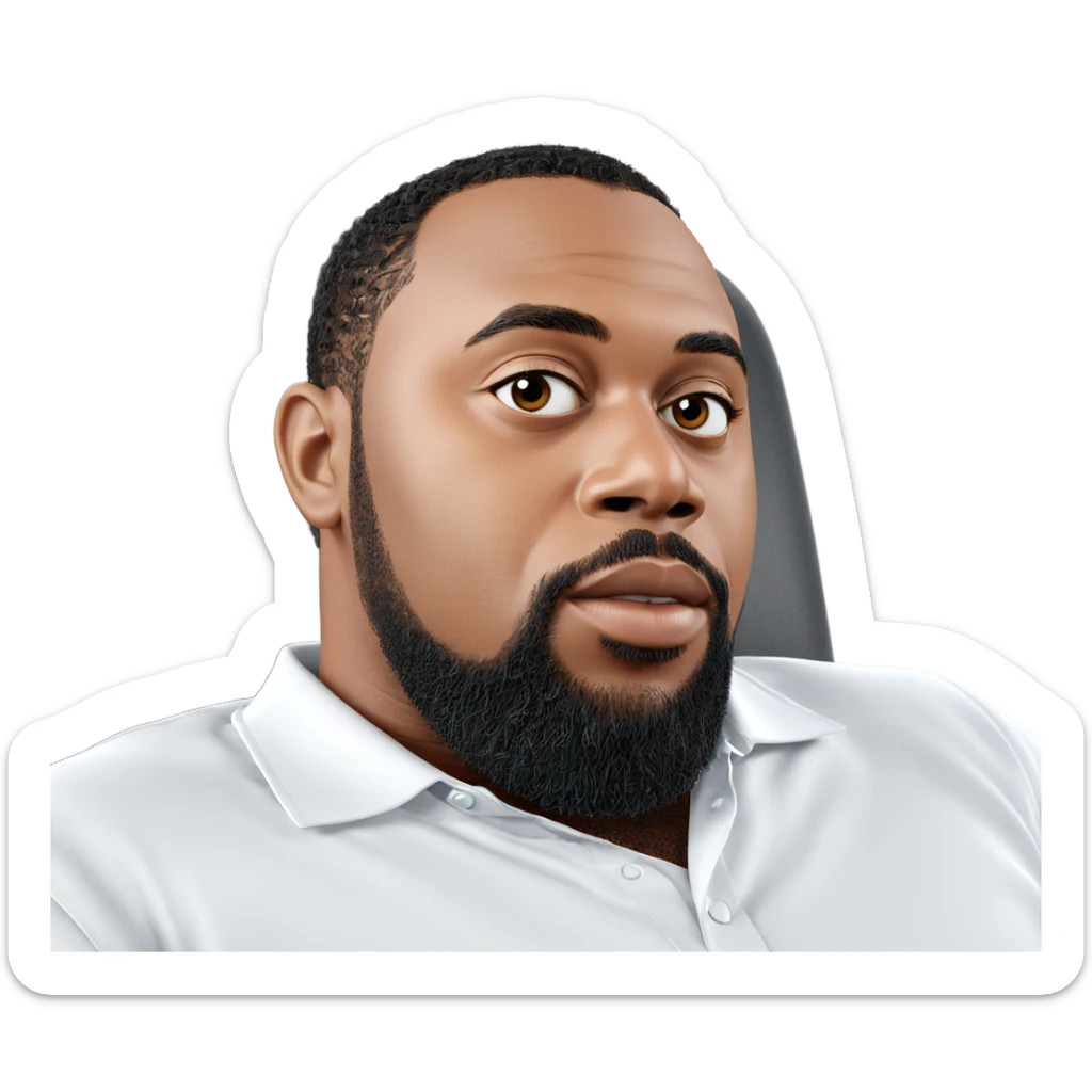 gazing male with beard sticker