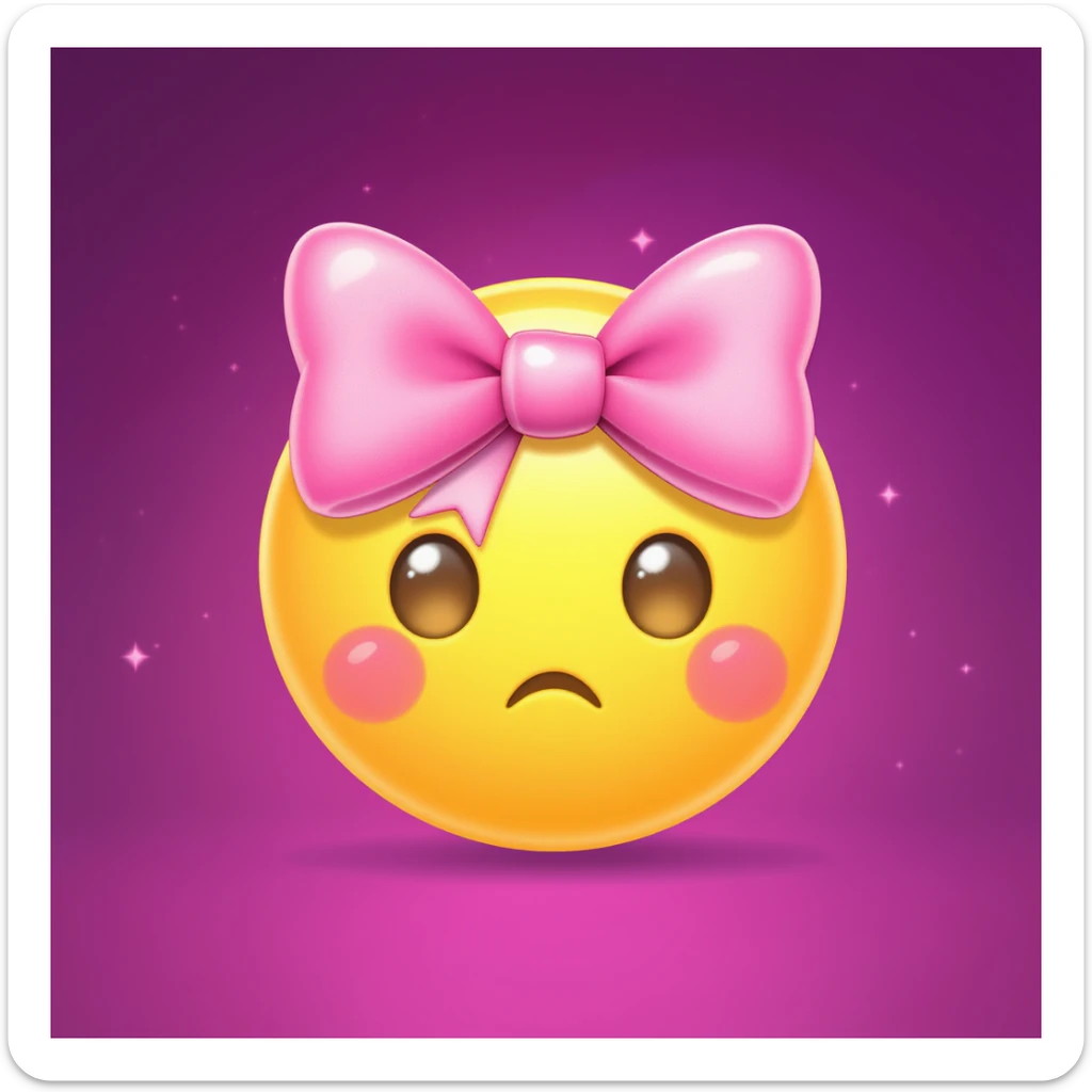 bow emoji, cute and shiny, with a gradient effect sticker