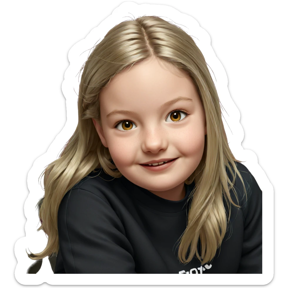 smiling blonde girl portrait sticker