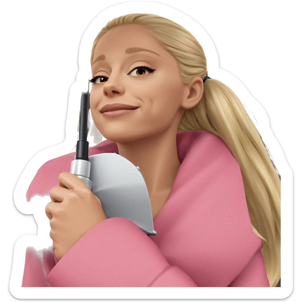 blonde girl with umbrella sticker