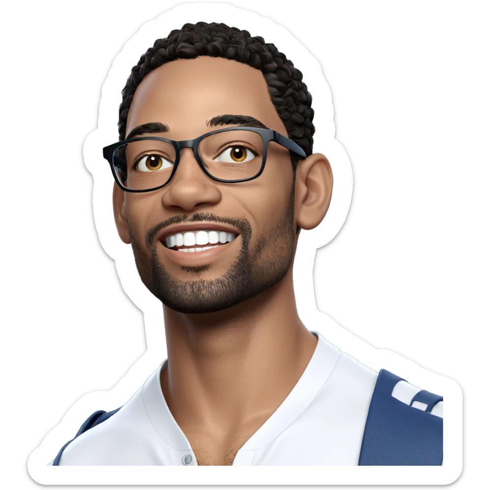 smiling portrait of a male sticker