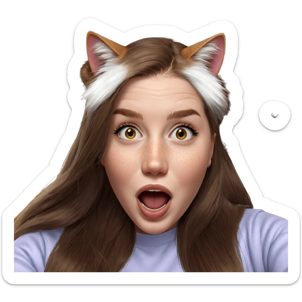 realistic portrait of cat girl sticker