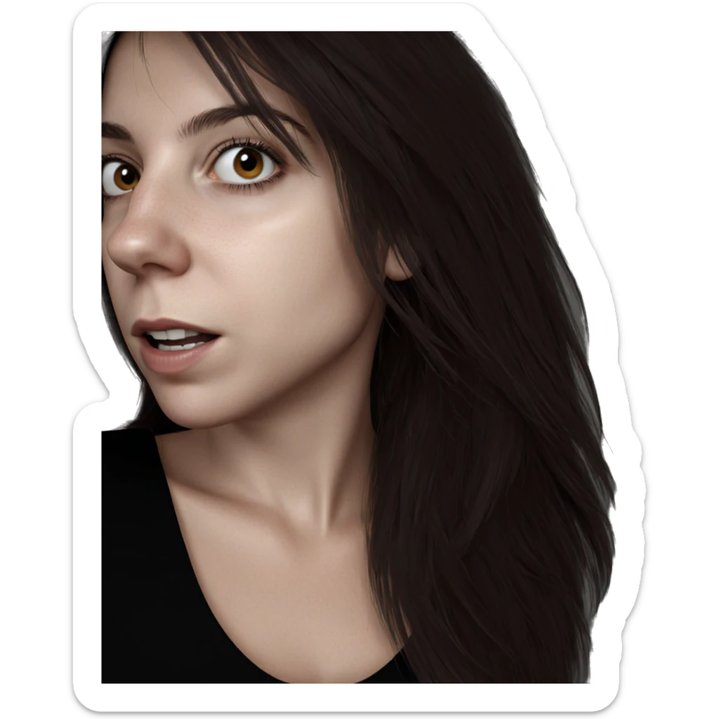 realistic portrait of a girl sticker