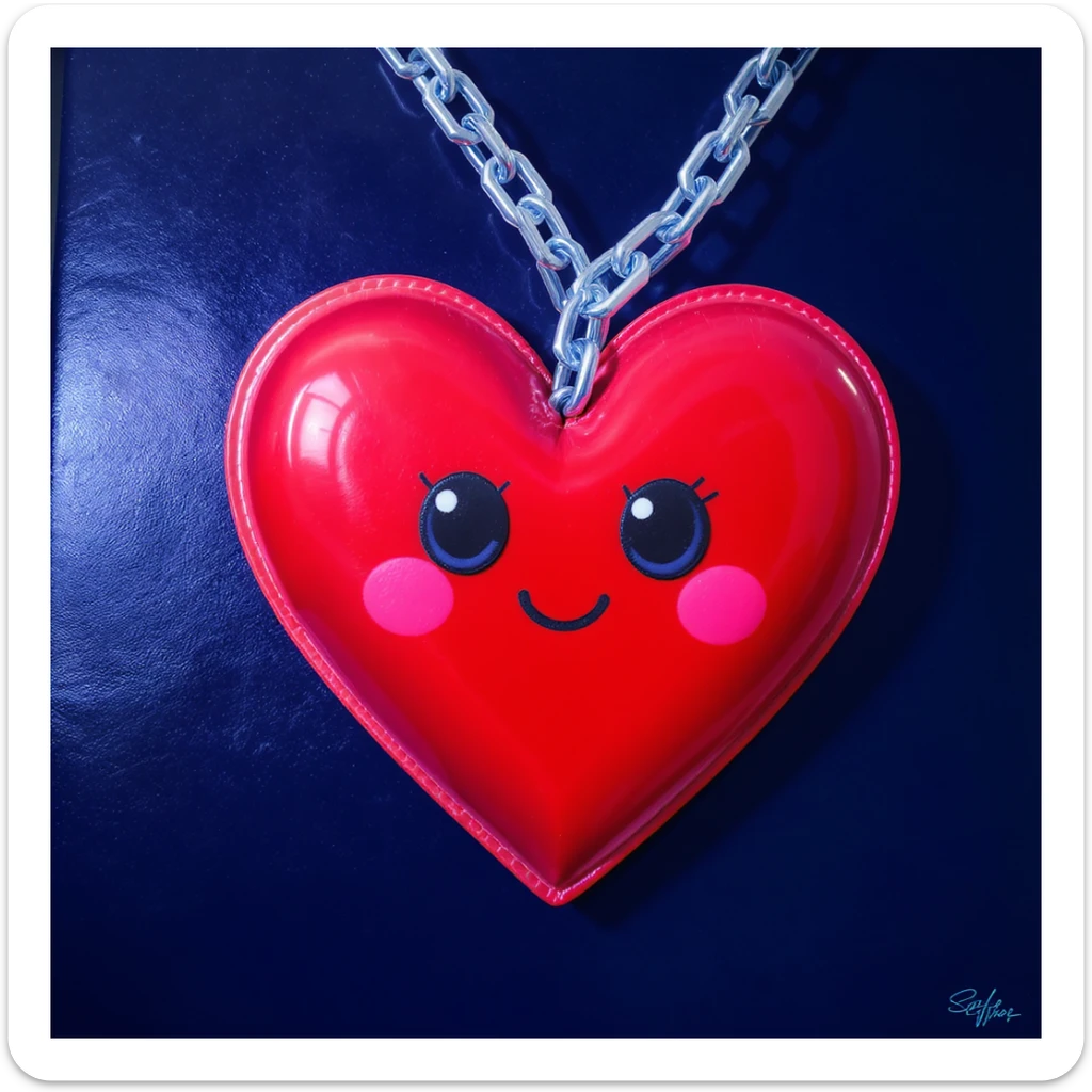 emo heart with a chain sticker