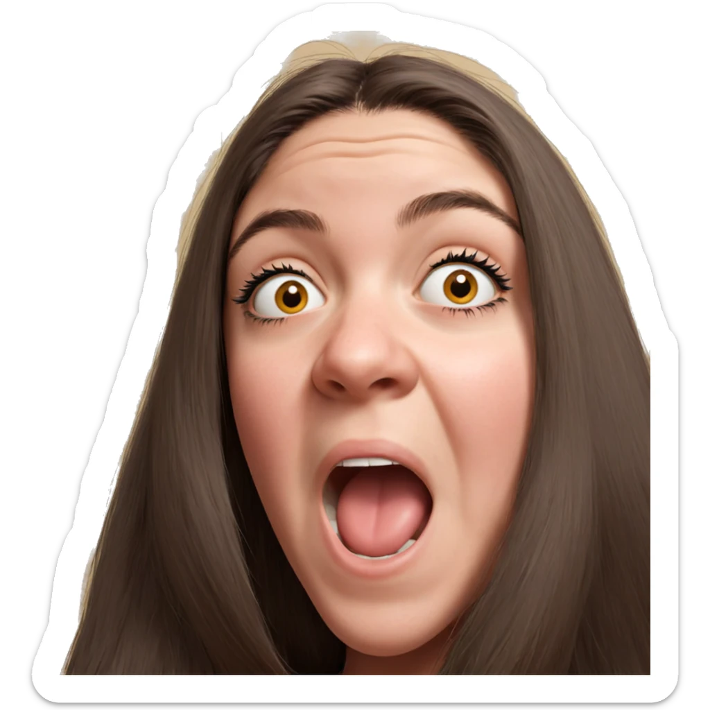 long haired girl portrait sticker