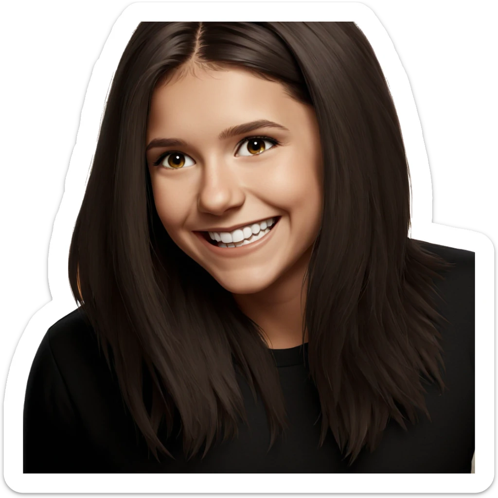 smiling boy with long hair sticker