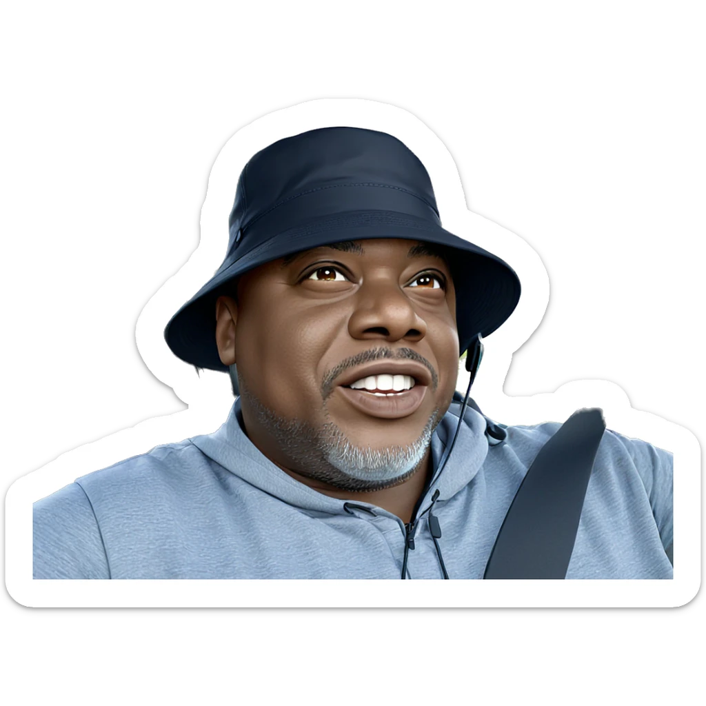 smiling boy with headphones outdoors sticker