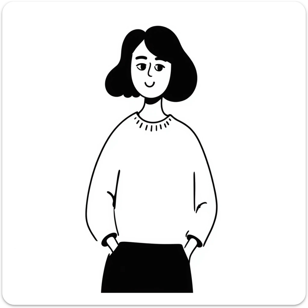 hand drawn doodle of a woman with a real, unfiltered look sticker