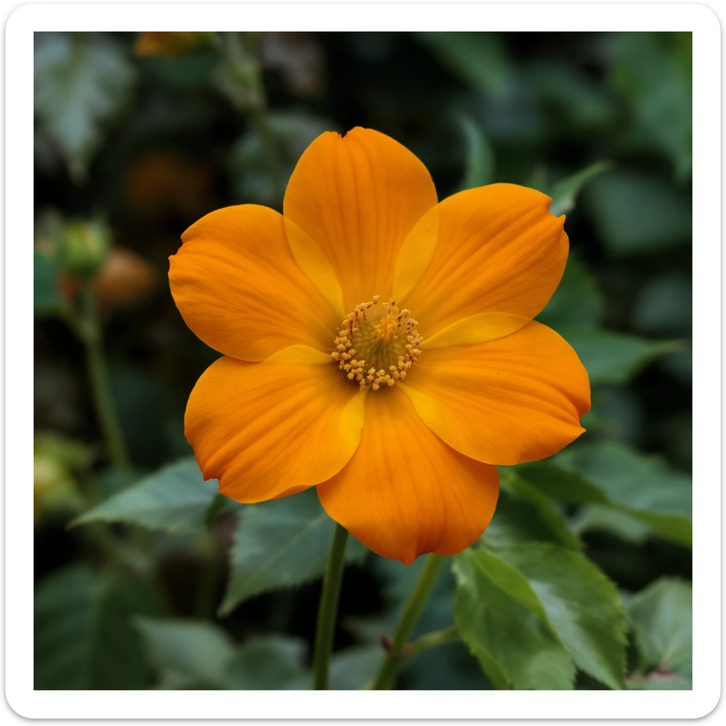 an orange flower with yellow on the inside, realistic style, high detail, natural lighting sticker