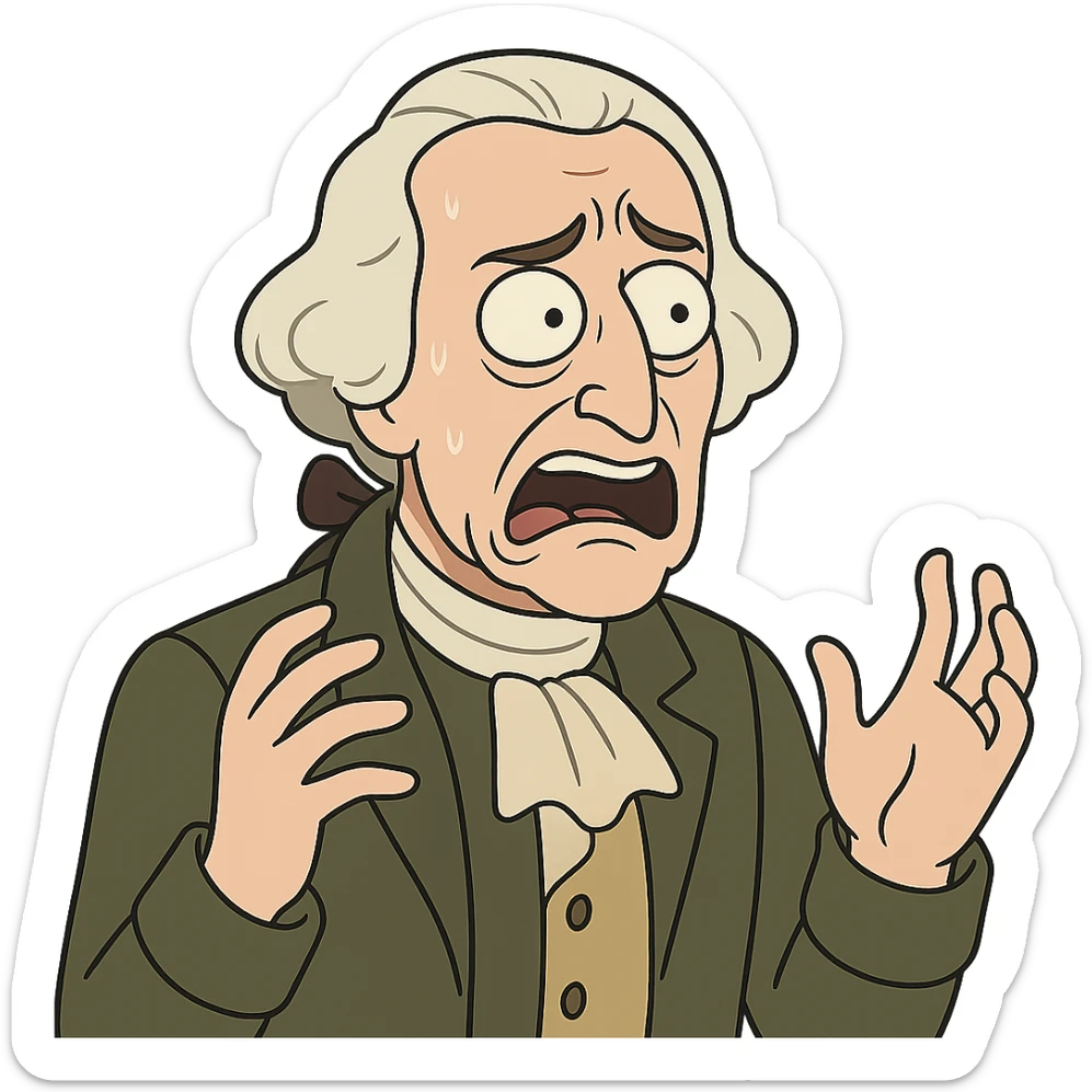 disgusted and scared George Washington sticker