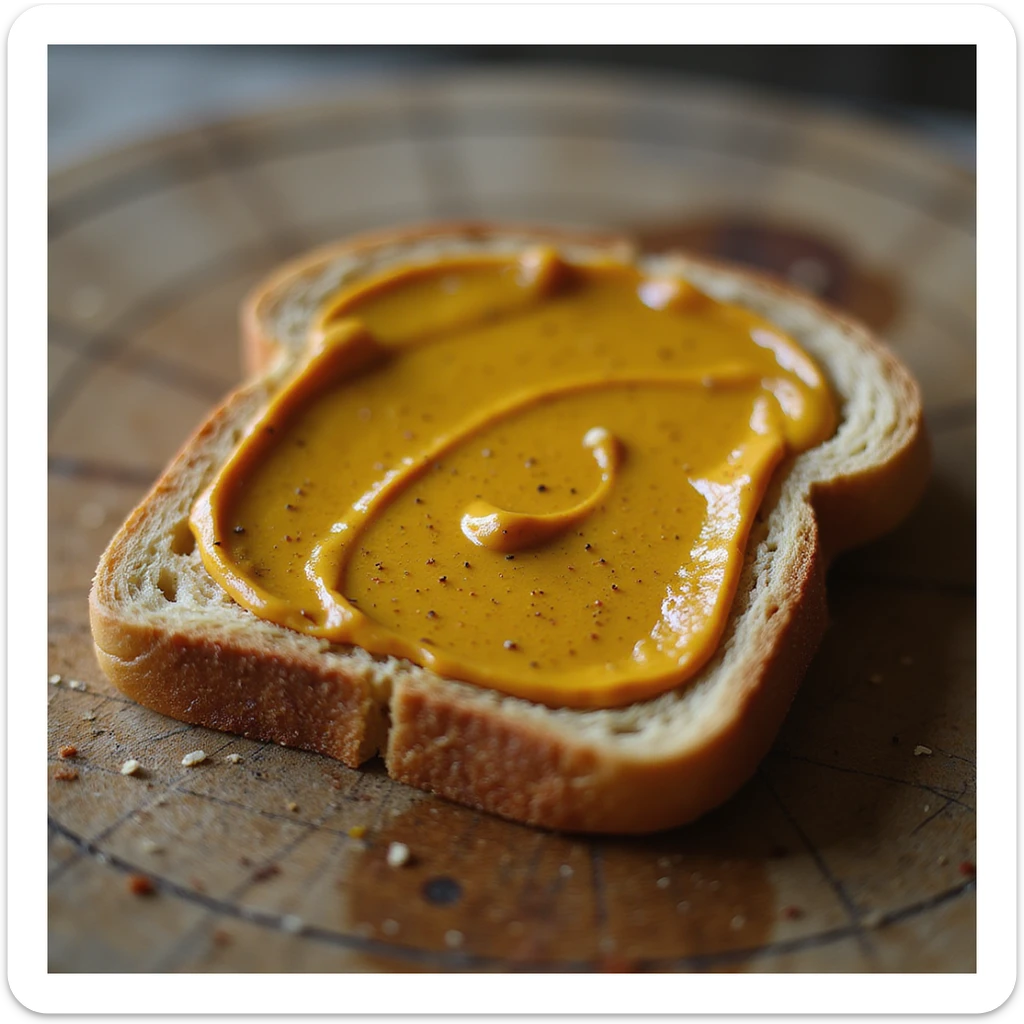 realistic vegemite spread on a slice of toast sticker