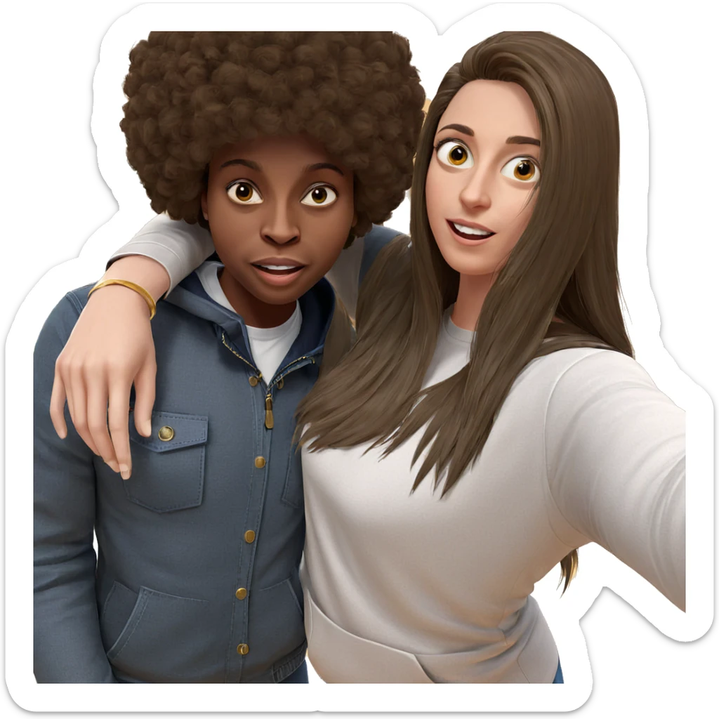 selfie of two friends sticker