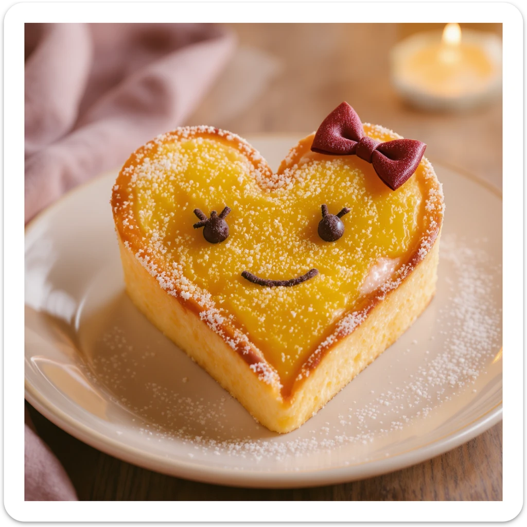 food heart emoji with a bow accent sticker