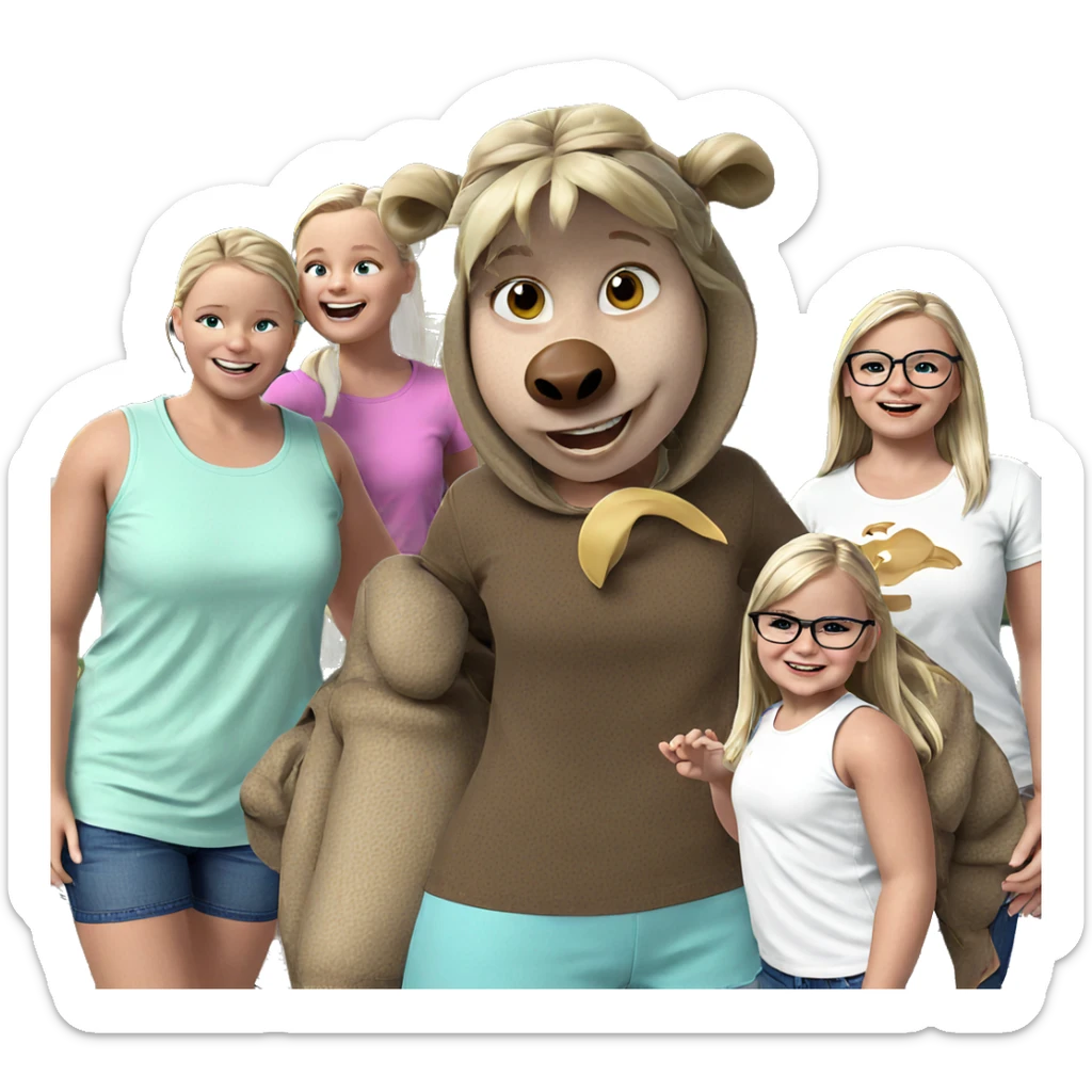 smiling girl with blonde hair sticker