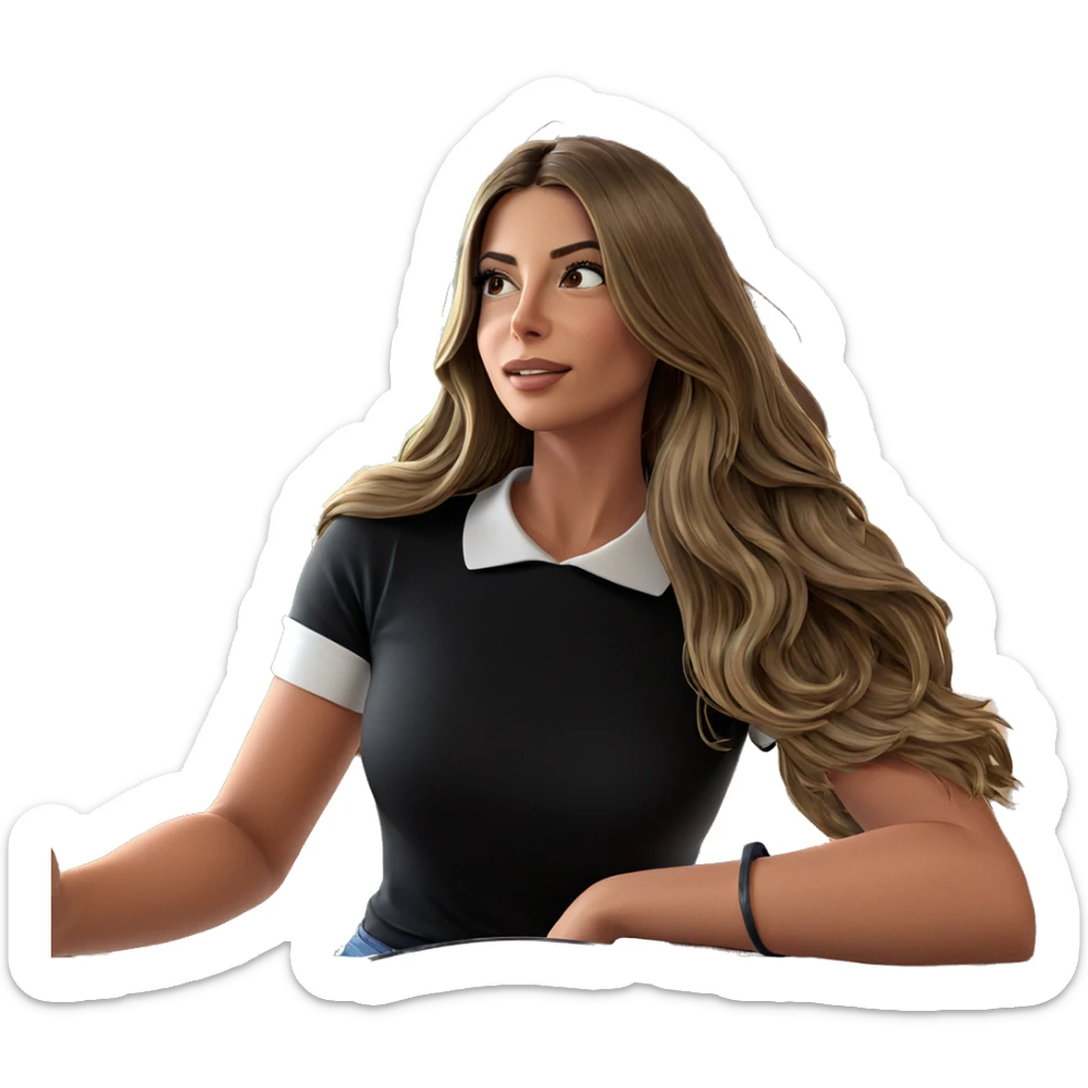 girl with cup by window sticker